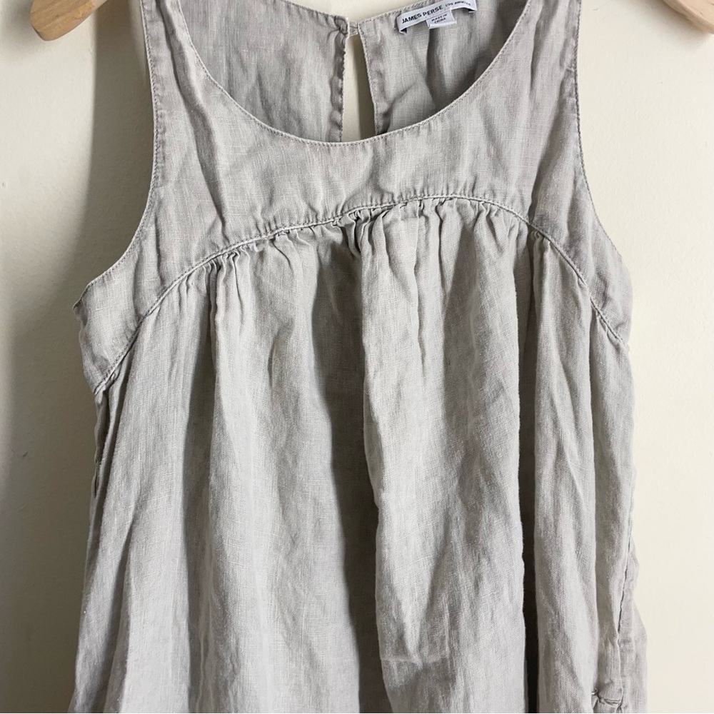 James Perse Linen Sleeveless Grey Midi Dress size 0 - Picture 4 of 11